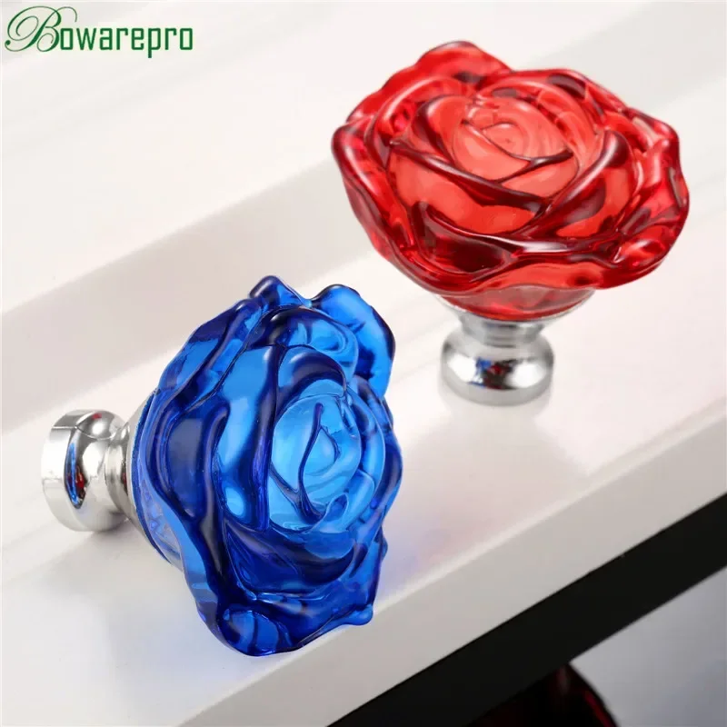 Furniture Hardware Manufacturer - Bowarepro 50Mm Crystal Rose Glas Handvat