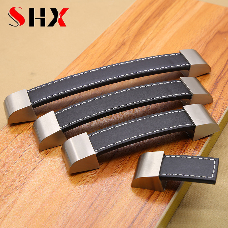 Furniture Grade Hardware - Moderne hoogwaardige lederen handgreepknoppen Trekmeubelkast Lade