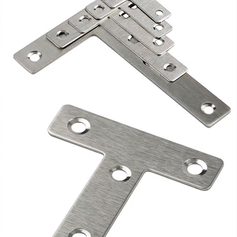 Furniture Joining Hardware - IJzeren hoekverbinder voor meubels, vernikkeld, L-vormig,